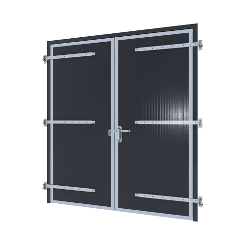 Doppeltür mit Stahlrahmen